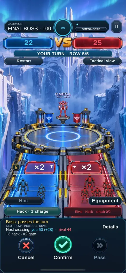 Final arena with the Omega boss waiting